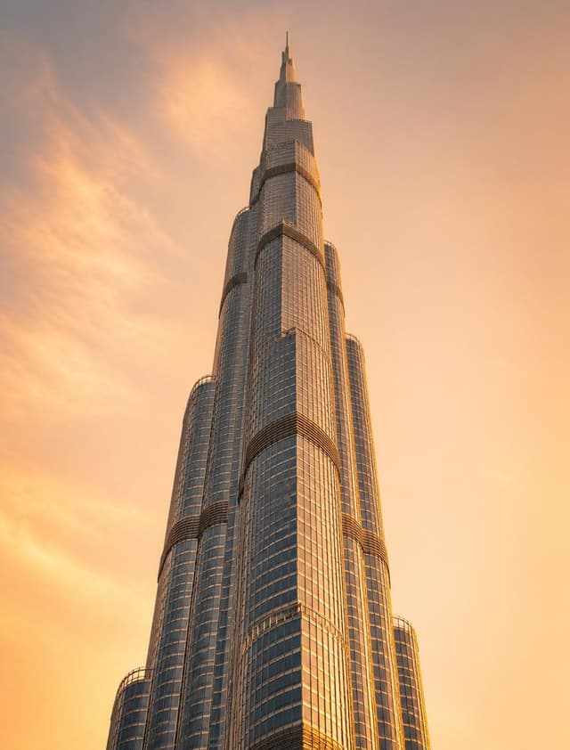 Burj Khalifa at golden hour